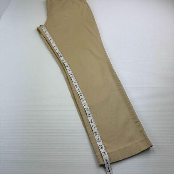 Lands End Womens 16 Pants Mid Rise Straight Leg Chino Crop Pants Tan Khaki - Picture 8 of 11